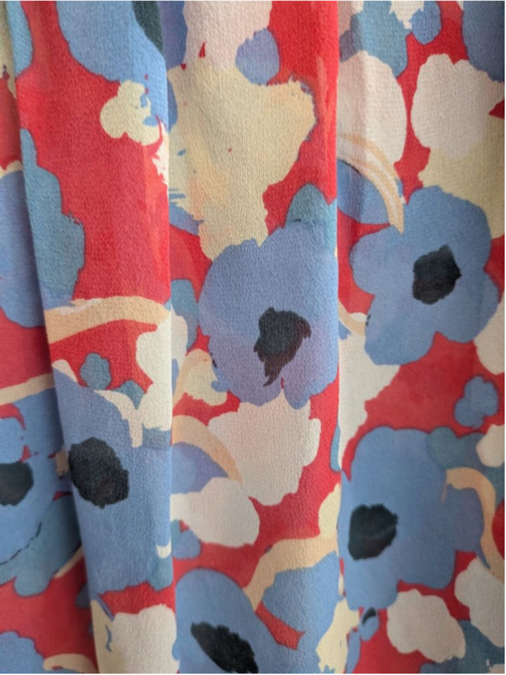 Joie 100% Silk Floral Peasant Blouse Size L Boho Balloon Sleeve Top - Picture 5 of 9